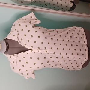 Gloria Vanderbilt polo style white with palm leaves